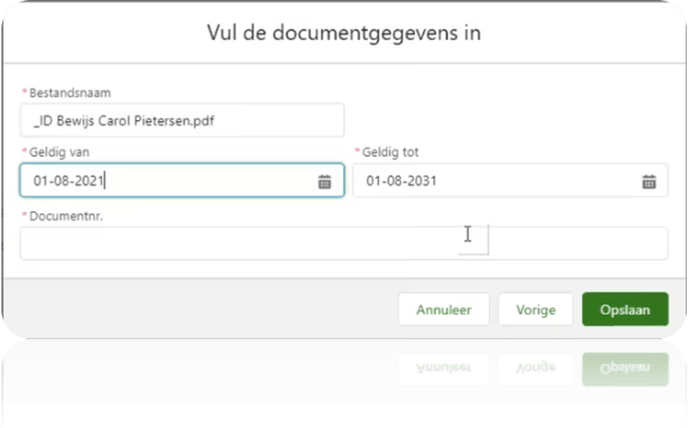 Automatisch geldigheidsdata documentsoort